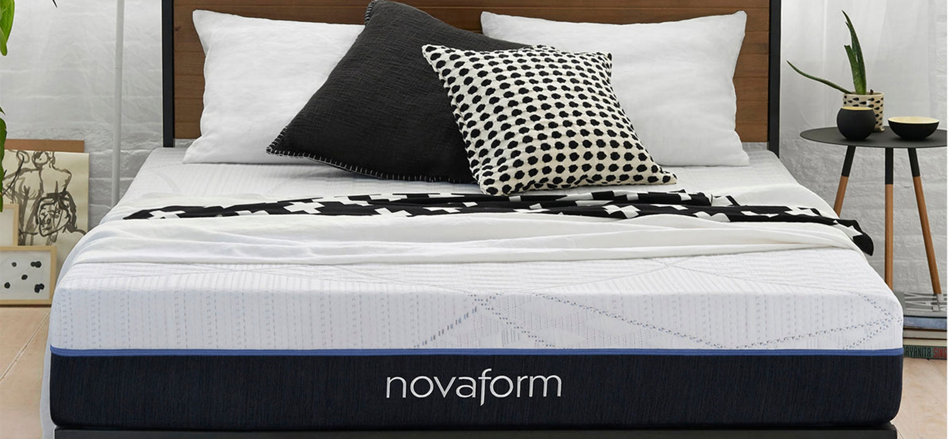 Novaform mattress and pillows.