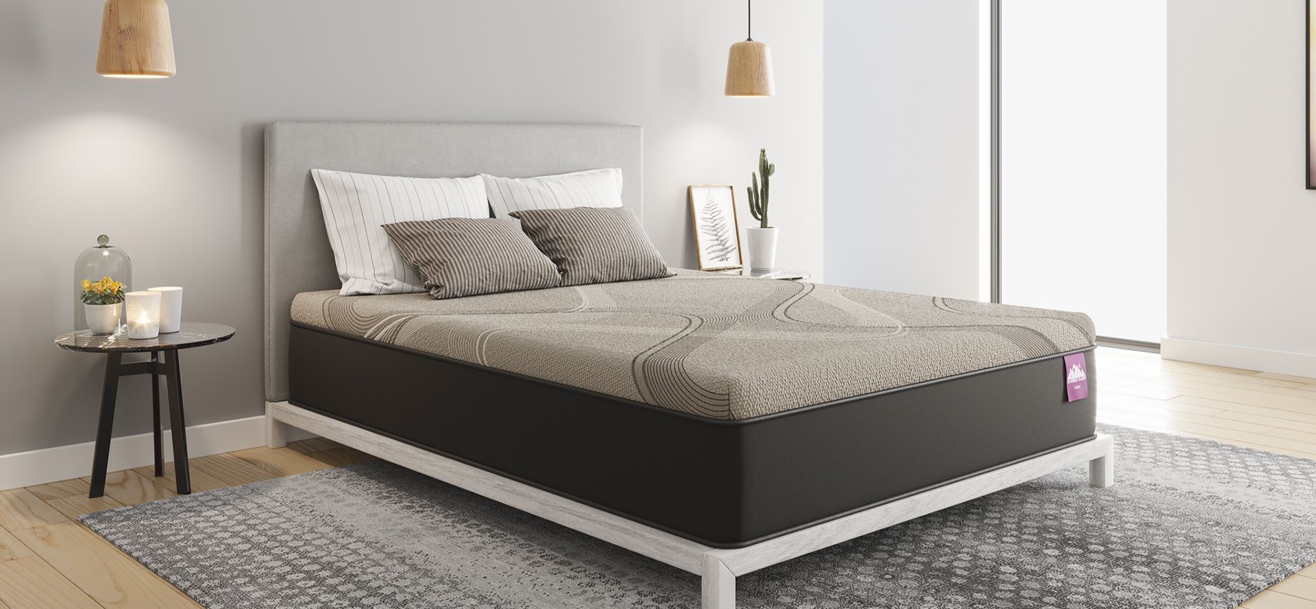 A Bed With Hybrid Mattress.