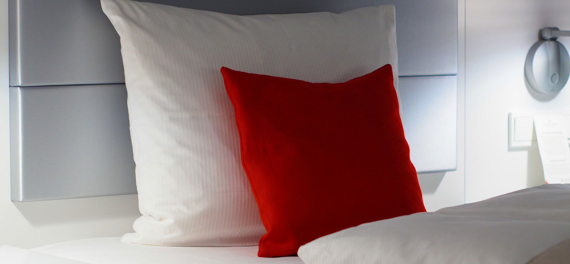 Hypoallergenic pillow on bed.
