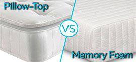 Comparison of Pillow Top mattress and Memory Foam Mattress.